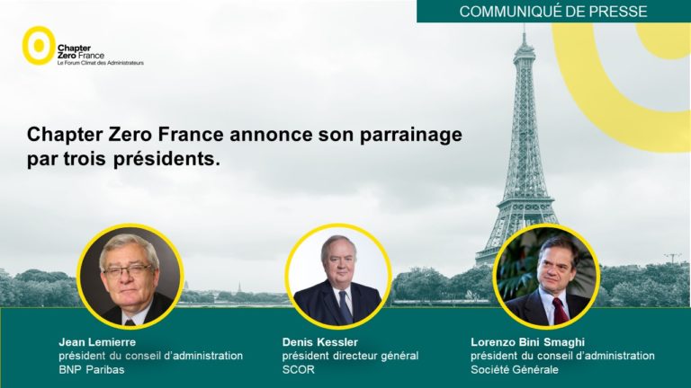 Communiqué de Presse – Chapter Zero France annonce son parrainage par les présidents de trois grandes sociétés françaises