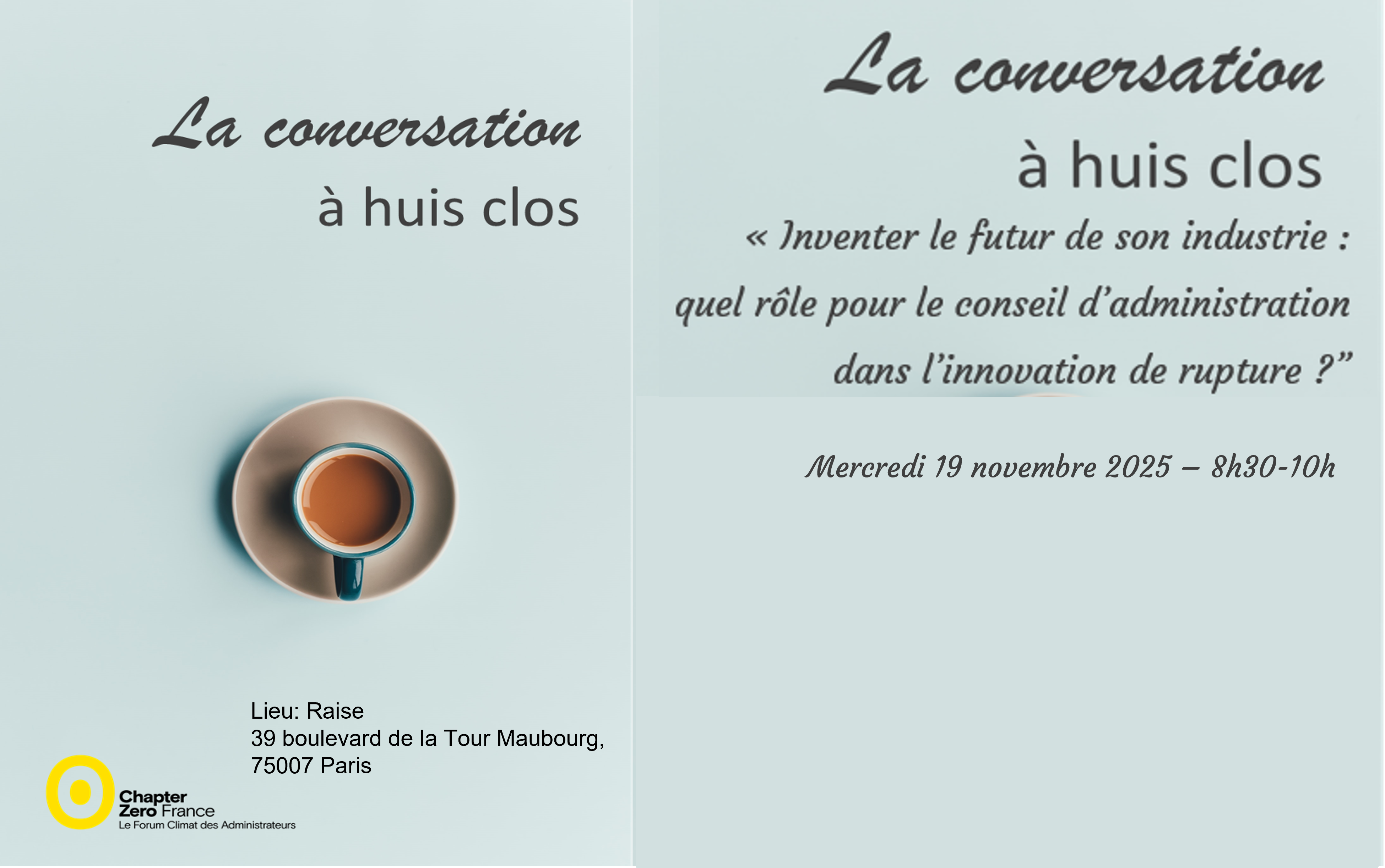 Conversation à Huis Clos administrateurs « Inventer le futur de son industrie : quel rôle pour le conseil d’administration dans l’innovation de rupture ?”